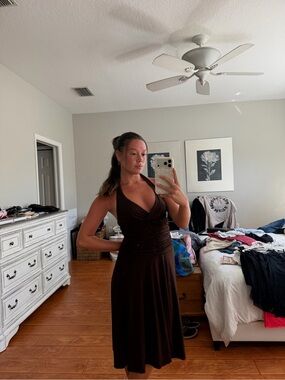 Vintage Speechless Brown Halter Dress